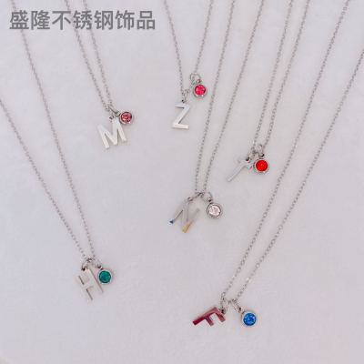 New Small Letter Stainless Steel Necklace Fashion Women's Stainless Steel Necklace