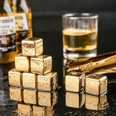 Cross-Border 304 Stainless Steel Whiskey Ice Cubes Whisky Stone Chilled Drinks Quick-Freeze Ice Particle Wine Set Creative Gifts