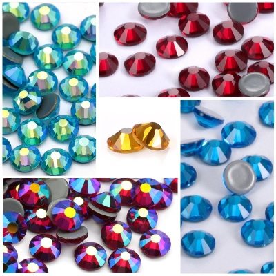 Crystal Glass Flat Bottom Hot Fix Rhinestone Clothing Accessories Hot Drilling Rubber Bottom Hot Melt Adhesive DIY Accessories
