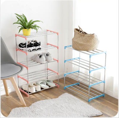 Modern Simple Shoe Rack Multi-Layer Simple Storage Shoe Rack Student Dormitory Stainless Steel Assembled Shoe Rack