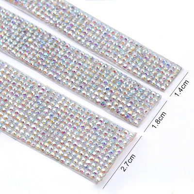 Cross-Border Hot Selling Adhesive Tear off Instant Rhinestone Strip DIY Self-Adhesive Diamond Band Clothing Accessories Accessory Adhesive Diamond Strip