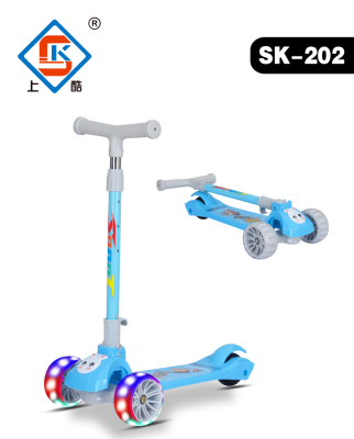 Children's Scooter Foldable Slip-on Luge with Music Support One Piece Dropshipping