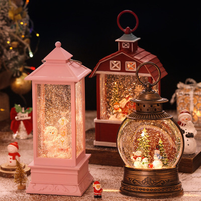 Christmas Decorations Storm Lantern Santa Claus Snowman Children's Birthday Gifts Shop Scene Arrangement Gift