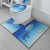 Modern Minimalist Toilet Three-Piece Crystal Velvet Floor Mat Bathroom Mats Toilet Floor Mat Printed Marble Carpet