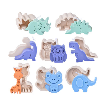 Silicone Animal Candle Mould Dinosaur Giraffe Aromatherapy Candle Piece Crystal Glue Children's Educational Toy Model