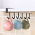 Kitchen Iron Art Non-Marking Nail-Free Hook Cabinet Storage Hanger Multifunctional Wardrobe Row Hook behind the Door Organizing Rack