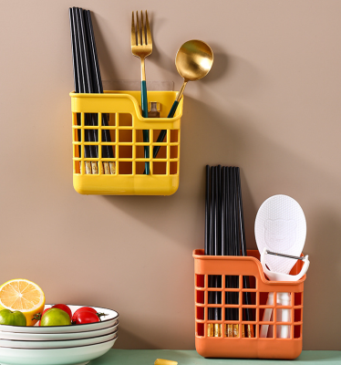 Household Storage Box Wall-Mounted Draining Kitchen Punch-Free Chopsticks Basket