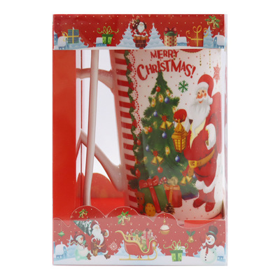 Foreign Trade Christmas Ceramic Cup Set
Christmas Gift Cup Gift Box with Spoon Can Be Customized in Stock