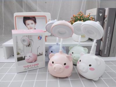 New Creative Nordic Style Pen Holder Pig Table Lamp Cute Student Dormitory Bedroom Bedside Small Night Lamp