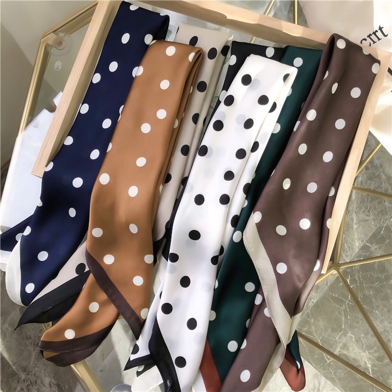 2021春秋季70小方巾韩国波点女丝巾百搭装饰文艺职业空姐领巾批发