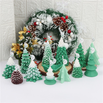 New Silicone Christmas Tree Candle Mold Pine Cone Aromatherapy Candle Mould Christmas Festival Soap Mold Factory in Stock