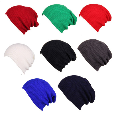 Solid Color Threaded Needle Hat Cap Autumn and Winter Warm Knitted Hat Customized Outdoor Earmuffs Hat Wholesale