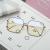 Zhou Yangqing Similar Glasses Women's Korean-Style Gold Silk Vintage with Large Rims Makes Face Look Smaller Douyin Online Influencer Anti-Blue Light Eyes Myopia