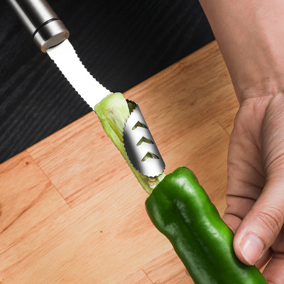 304 Stainless Steel Pepper Corer Green Pepper Seed Remover Heart Remover Core Removed Kitchen Gadget