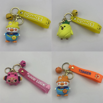 Cute Cartoon Internet Famous Hat Duck Keychain Pendant Personality Couple Backpack Key Ring Pendants Small Gift Wholesale