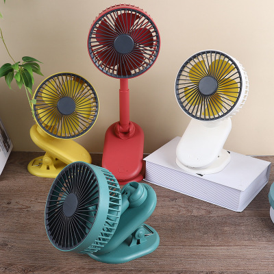 Desktop Clip-on Strong Wind Power Wall Mountable USB Foldable Fan with Light Student Office Noiseless Small Fan