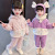 Girls' Winter Clothing Cotton-Padded Clothes Outfit 2021 New Children's Clothing Baby Cotton Padded Thickened Cotton Pants Children's Cotton Clothes Two-Piece Set