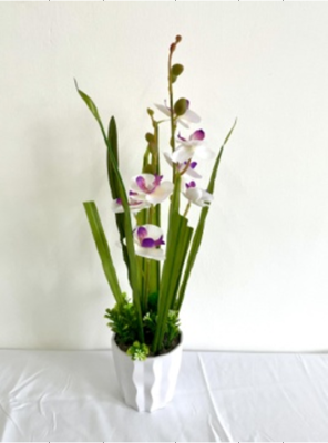 Factory Direct Sales Simulation Phalaenopsis 3D Printing Simulation Flower Bonsai Fake Flower Pot Wedding Home Furnishing Decorative Flower Arrangement