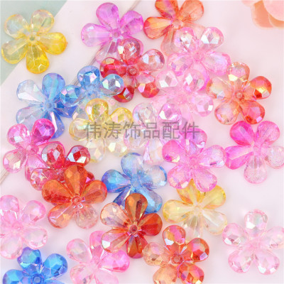 Acrylic Transparent Candy Color Five Petal Flower Ornament Accessories DIY Ornament