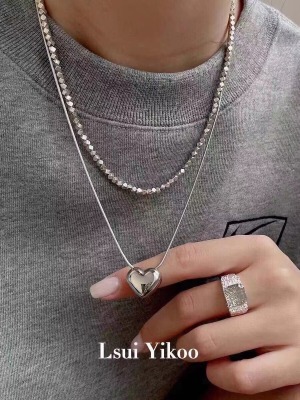 Light Luxury High-Grade 925 Silver Small Pieces of Silver Vintage Chain Set + Bracelet Super New Fashion Chain Set Cold Style Simple