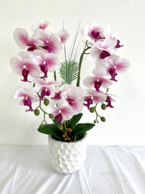 New Artificial/Fake Flower Potted Artificial Phalaenopsis Bonsai Creative Fashion Home Decoration Raw Silk Artificial Fake Flower