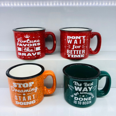 Ct417 Creative Inspirational Upward Text Cup Water Cup Mug Daily Necessities Cup Ceramic Cup2023