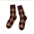 Women's Socks Diamond Lattice Long Retro British Style Ins Trendy Korean Japanese Style Loose Socks Tube Socks