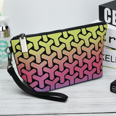 Rainbow Material 7 Color Laser Cosmetic Bag 2021 New Fashion Women's Small Geometric Rhombus Clutch