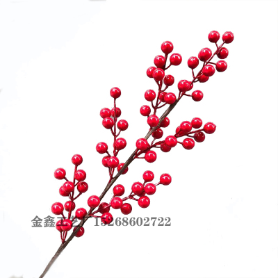 Red Berry Artificial Flower Fake berries Christmas Flower DIY Home Christmas Decoration New Year's decor Artificial Berr