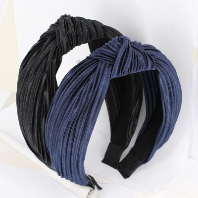 Korean New European and American Style Crumpled Top Knotted Wide Brim Hair Band Headband Hairpin Yiwu Foreign Trade Wholesale B894