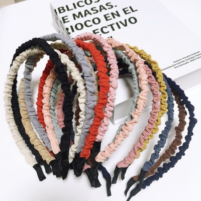 Korean Style High Quality Linen Popular Headband DIY Japanese Basic Fold Headband Headdress Material Hot Sale Foreign Trade Supply