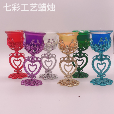 Heart-Shaped Cup Jelly Candle Wine Glass Candle Creative Romantic Ornaments Wedding Valentine's Day Gift Factory Direct Sales