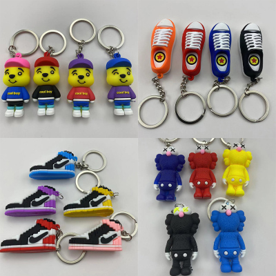 New Mini Basketball Shoes Koth Xiaoni Bear Keychain Little Creative Gifts Cartoon AJ Shoes Silica Gel Key Chain