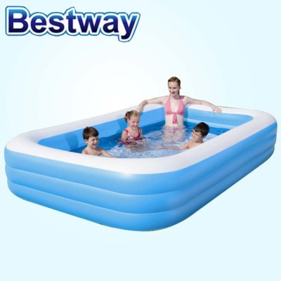 Bestway 54009 Three-Ring Rectangular Pool Baby Swimming Pool Inflatable Swimming Pool
