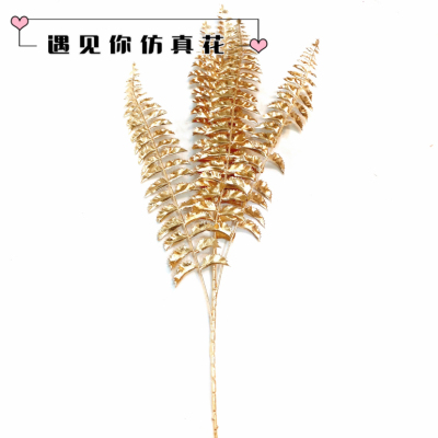 Artificial Golden Eucalyptus Home Chinese New Year Decoration Flower Arrangement Spray Color Zamioculcas Leaves Plastic Fake Flower Ginkgo Leaf