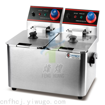 4 Liters Electrical Twin-Tank Frying Oven Fryer Stall Electric Frying Machine Large Capacity French Fries Fryer