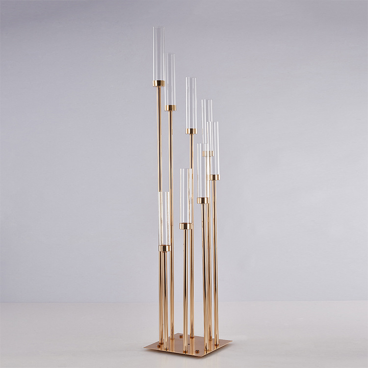 新款婚庆道具8头步步烛台高摆件酒店装饰用品浪漫烛光晚餐