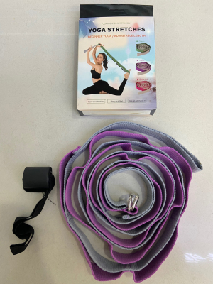 Yoga Stretch Belt Rope Stretch Strap Back Auxiliary Purple Pink Tension Band Shoulder Humpback Open Shoulder Yoga Band