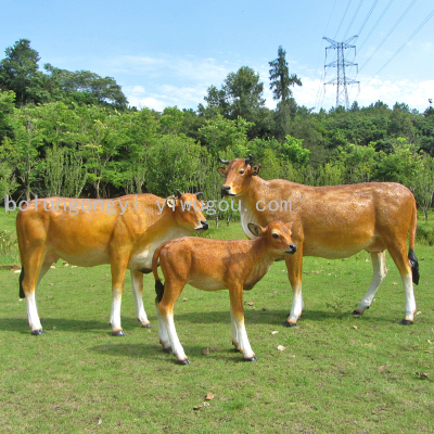 Outdoor Life Size Simulation Animal Big Ox Fiberglass Plastic Sculpture Farm Pasture Garden Ornament Cattle Statue