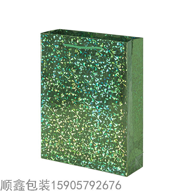 现货！镭射覆膜包装纸袋 服装包装礼品袋，情人节礼品袋，购物袋