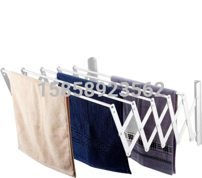 Wall-Mounted Aluminum Alloy Towel Rack Retractable Storage Bathroom Towel Rack Foldable Outdoor Towel Drying Rack