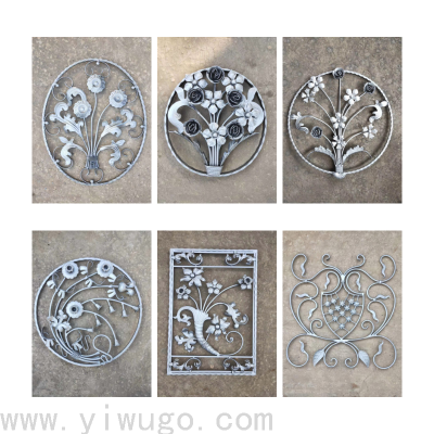 Hand-Forged Iron Parts Iron Staircase Gate Accessories Flower Pieces Spirit Plate Flower Support Foreign Trade