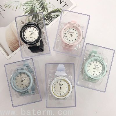 New Macaron Color Fashionable Simple Digital Waterproof Watch Trendy Male and Female Student Watch Exam Quartz Watch