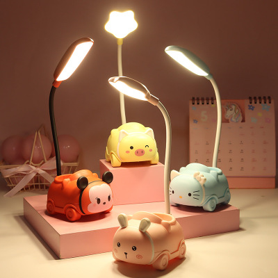 Children's Multifunctional Cartoon Cute Pet USB Learning Eye Protection Table Lamp Led Flexible Hose Table Lamp