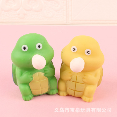 New TPR Squeeze Toys Turtle Spit Bubble Decompression Pinch Cute Duck Spit Bubble Funny Vent Toy