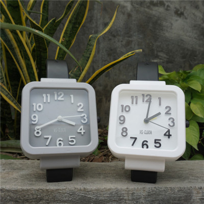 9.9 Yuan Store Watch Wholesale Black and White Gray 3 Color Stereo Digital Watch Square Alarm Clock Stationery Store Supply