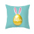 Easter Peach Skin Fabric Pillow Cover Lake Blue Series Rabbit Egg Printing Cushion Cover Amazon Hot Home