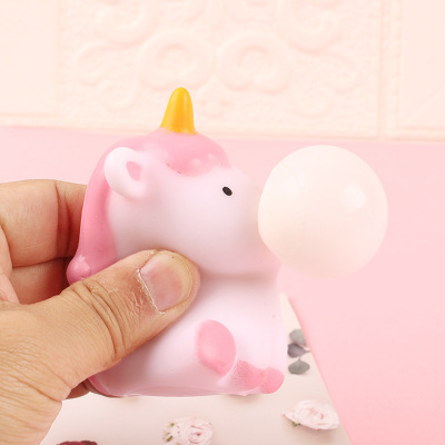 Export Hot Bubble Spitting Unicorn Decompression Artifact Decompression Squeezing Toy Funny Toy Squeeze Duck Bubble Spitting