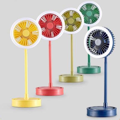 2020 New Desktop Hose LED Light Fan USB Charging Student Office Desktop Adjustable Large Wind Fan