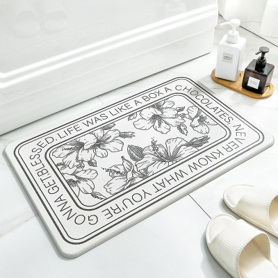 Bathroom Quick-Drying Door Mat Diatom Ooze Absorbent Floor Mat Toilet Entrance Non-Slip Mat Diatomite Floor Mat